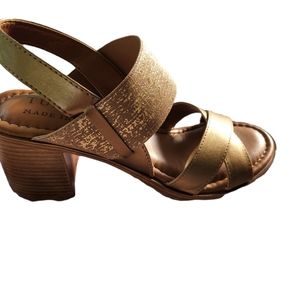 TUSCANY EASY STREET SANDALS 7M MADE IN ITALY GOLDISH BRONZE